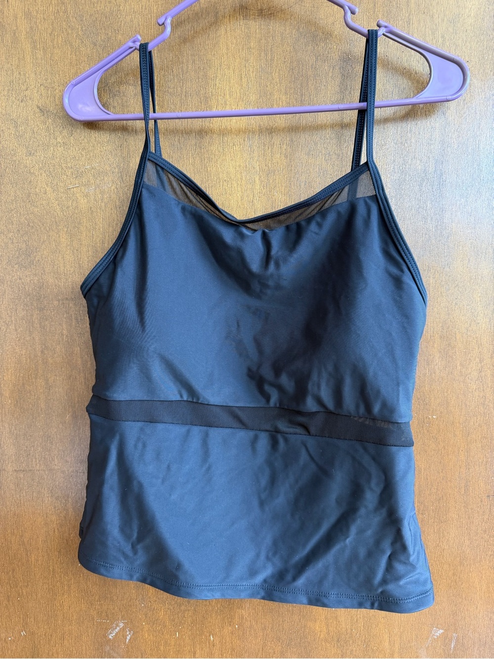 Black Mesh-Accent Swim Coverup Tank